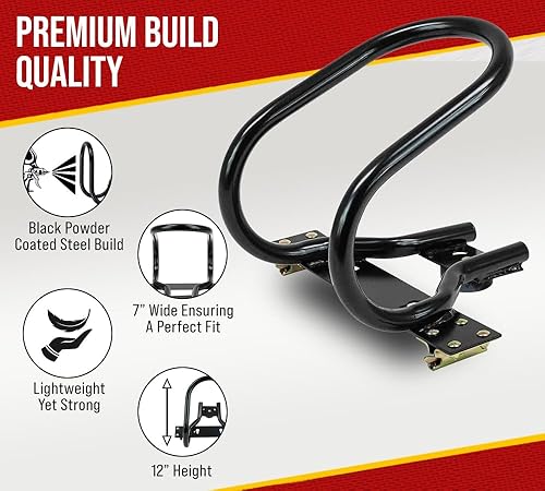 Miniatura 2 de Mytee Products 7" Motorcycle Wheel Chock Steel for E-Track/X-Track System - Black (2 Pack)