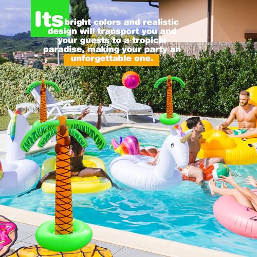 Palmier gonflable stable de 140 cm pour ombrager visuellement la piscine