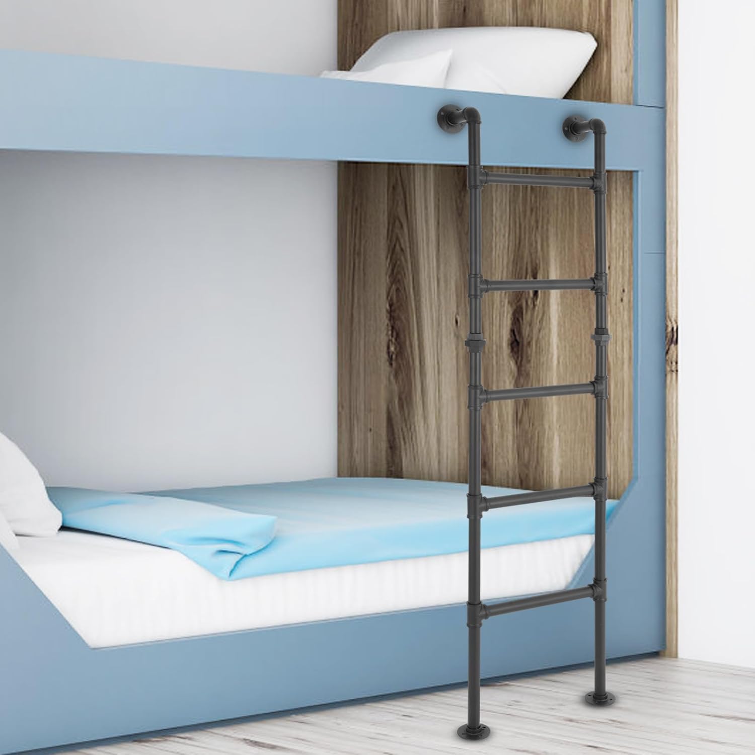 67in Wall-Mounted Metal Ladder for RV, Attic, Bunk Bed & Basement - Space-Saving Indoor Climbing Solution, Safe & Sturdy Design for Easy Access