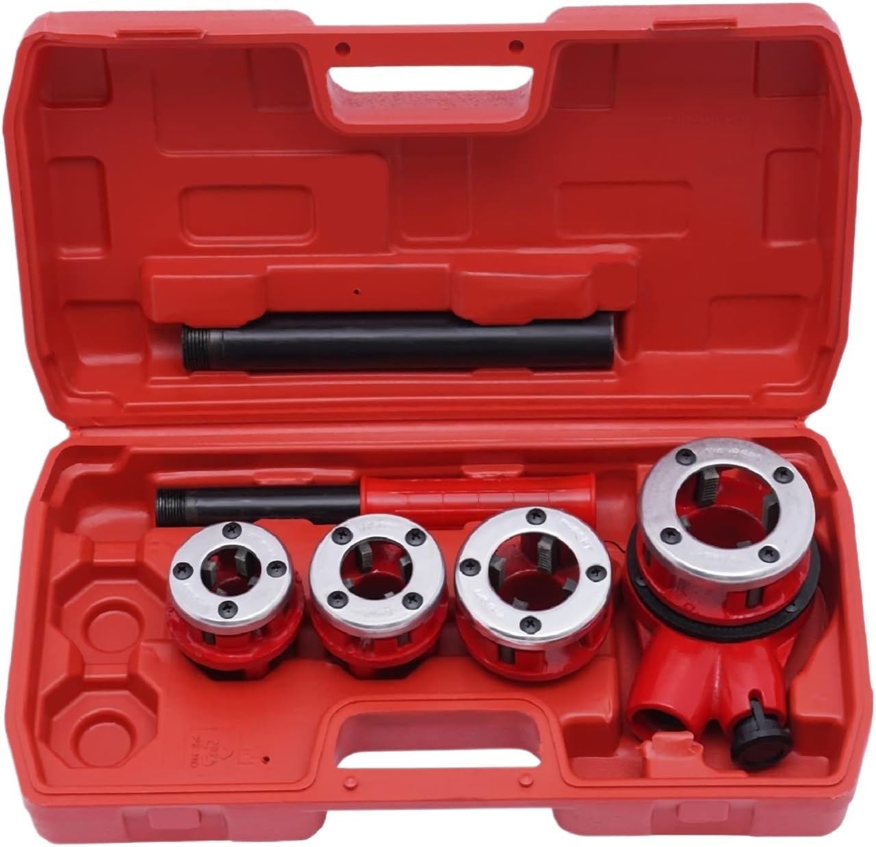 Kit de roscado de tuberías de plomería, juego de roscado de tubos con mango de 7 matrices, roscador de tubos con trinquete, kit de roscado de tubos manual portátil, máquina, roscador de tubos rígido,