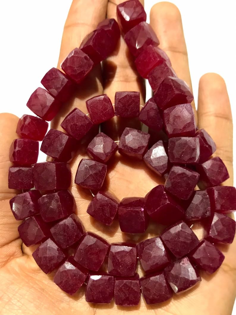 Perles cubiques à facettes en quartz naturel 9-10mm fabrication bijoux
