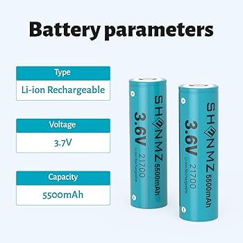 Amazon.com: SHENMZ 2 Pack 2 1 700 Battery 3.6V 5500mAh 21700 Flat Amazon.com: SHENMZ 2 Pack 2 1 700 Battery 3.6V 5500mAh 21700 Flat