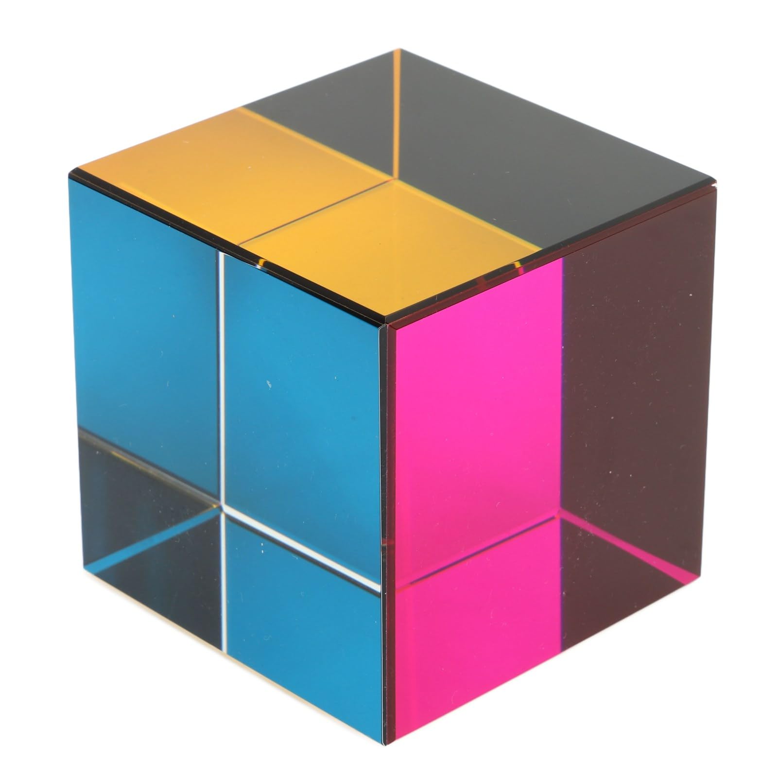 Kolorowa Kostka, Zabawki Fizyczne Tesseract Cube Szklana 6 Stron z lekkością do Ozdób na Stole (50MM)