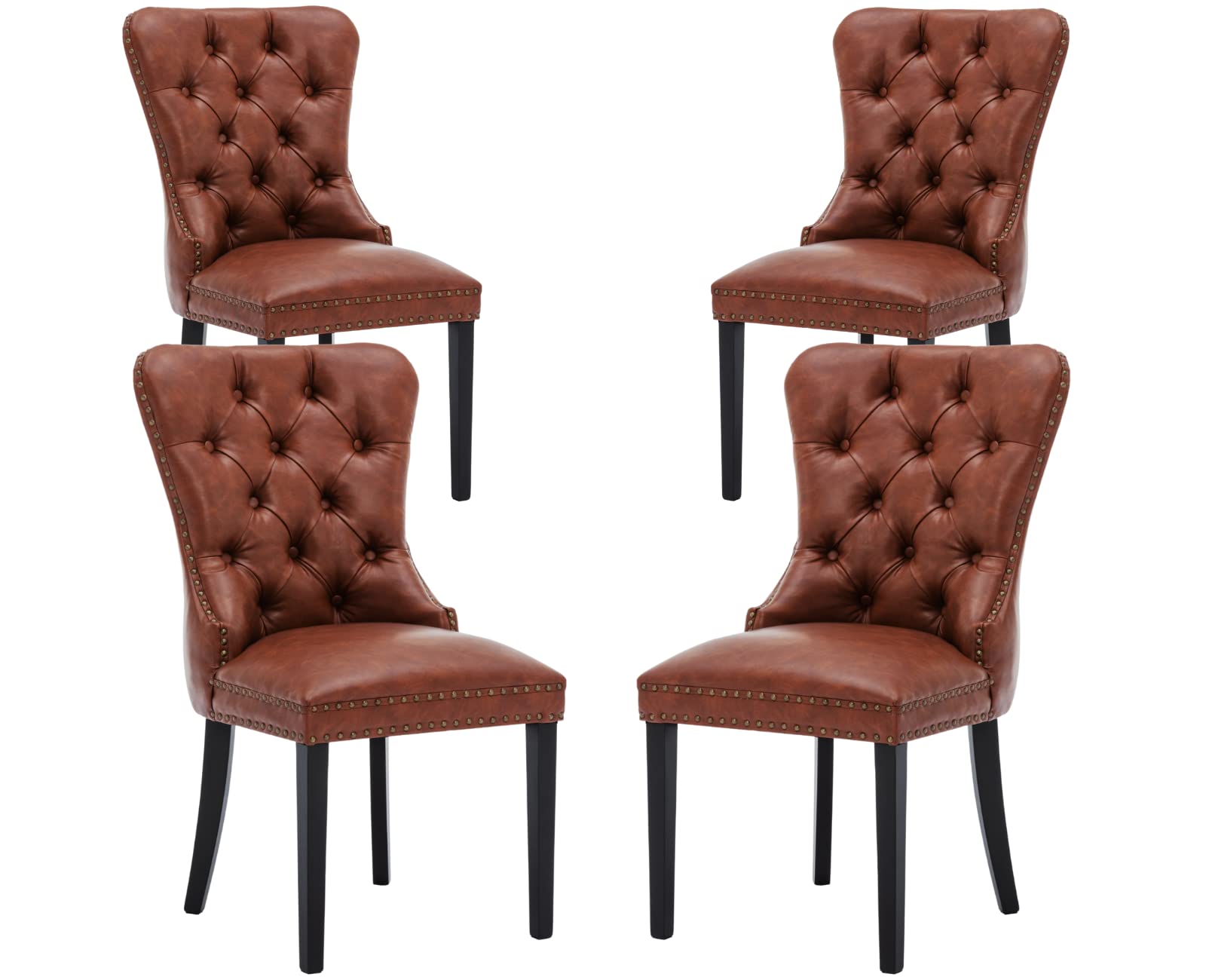 Amazon.com - CIMOTA Upholstered Leather Dining Chairs Set of 4 Mid Century Modern Dining Room ...