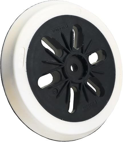 BOSCH RS6046 Almohadilla de respaldo de lijadora de gancho y bucle duro de 6 pulgadas para lijado plano sin ranuras y extracción rápida