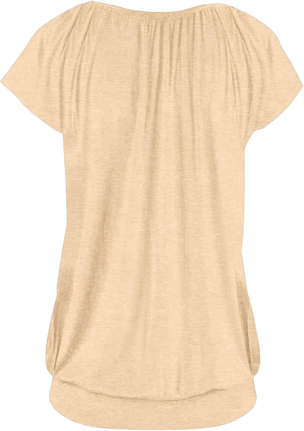 Hongqizo Womens V Neck T Shirts Cap Sleeve Summer Casual Shirts Banded-Bottom Loose Fit Basic Tops - Image 5