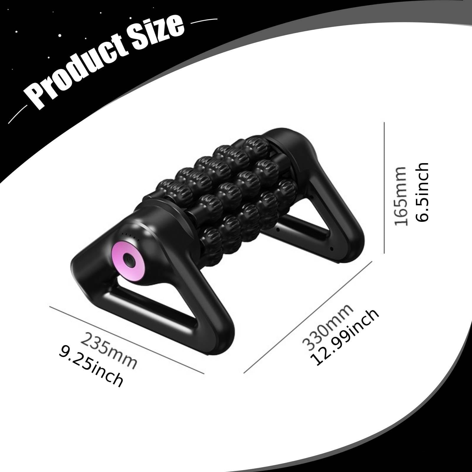 Strumento Elettrico per Massaggio a Percussione Profondo Dei Tessuti, Ideale per Il Sollievo Muscolare, con Rulli a Più File E Impugnatura Ergonomica, Nero E Rosso Rosato