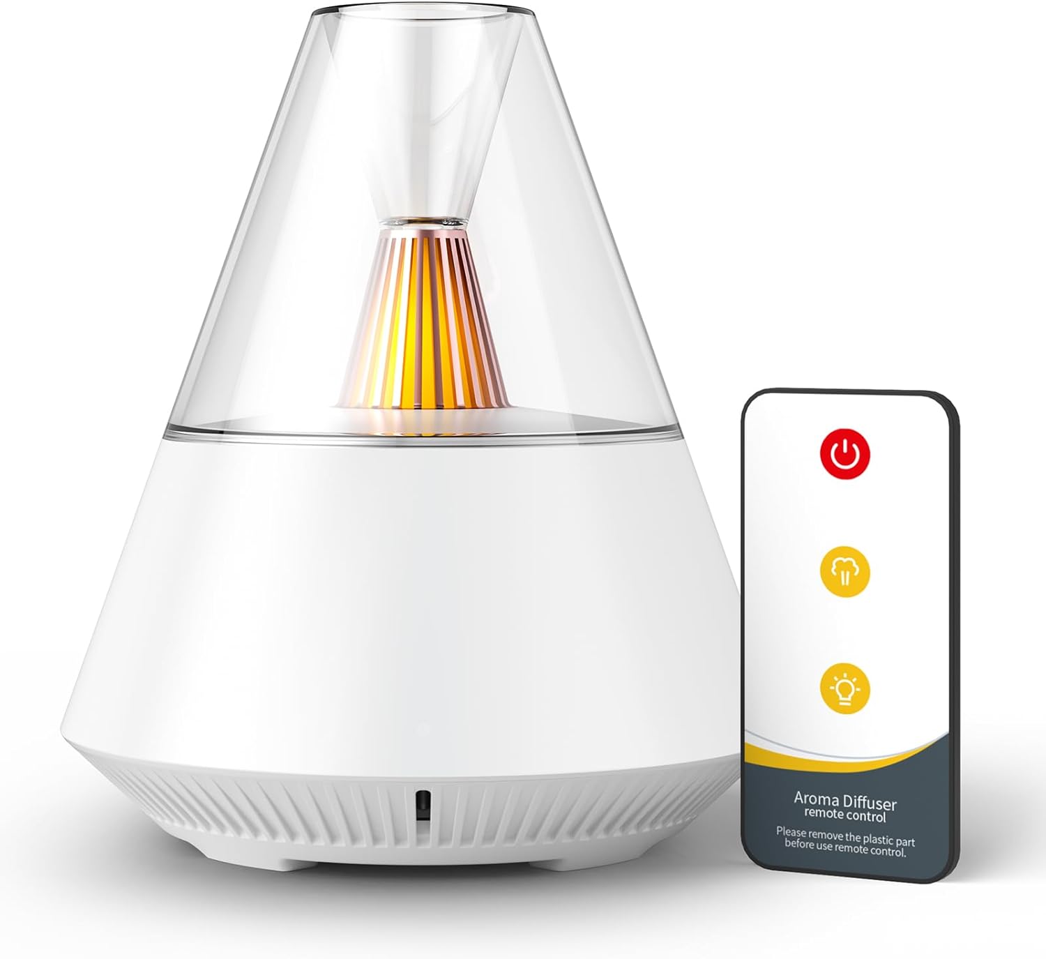 Product image of KinYiLO Essential Oil Diffuser, Modern Style Aromatherapy Aroma Diffusers with Candle Light, Fragrance Ultrasonic Cool Mist Humidifier, Remote Control, Auto Shut-Off,White