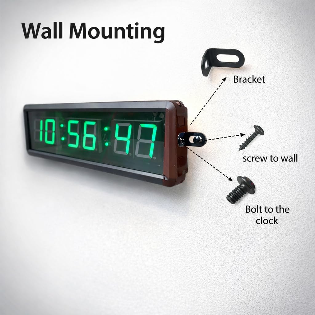 Reloj temporizador de cuenta regresiva, cronómetro grande con botón de toque, compatible con función de cuenta atrás y tiempo real, ideal para juegos y deportes de interior, montaje en