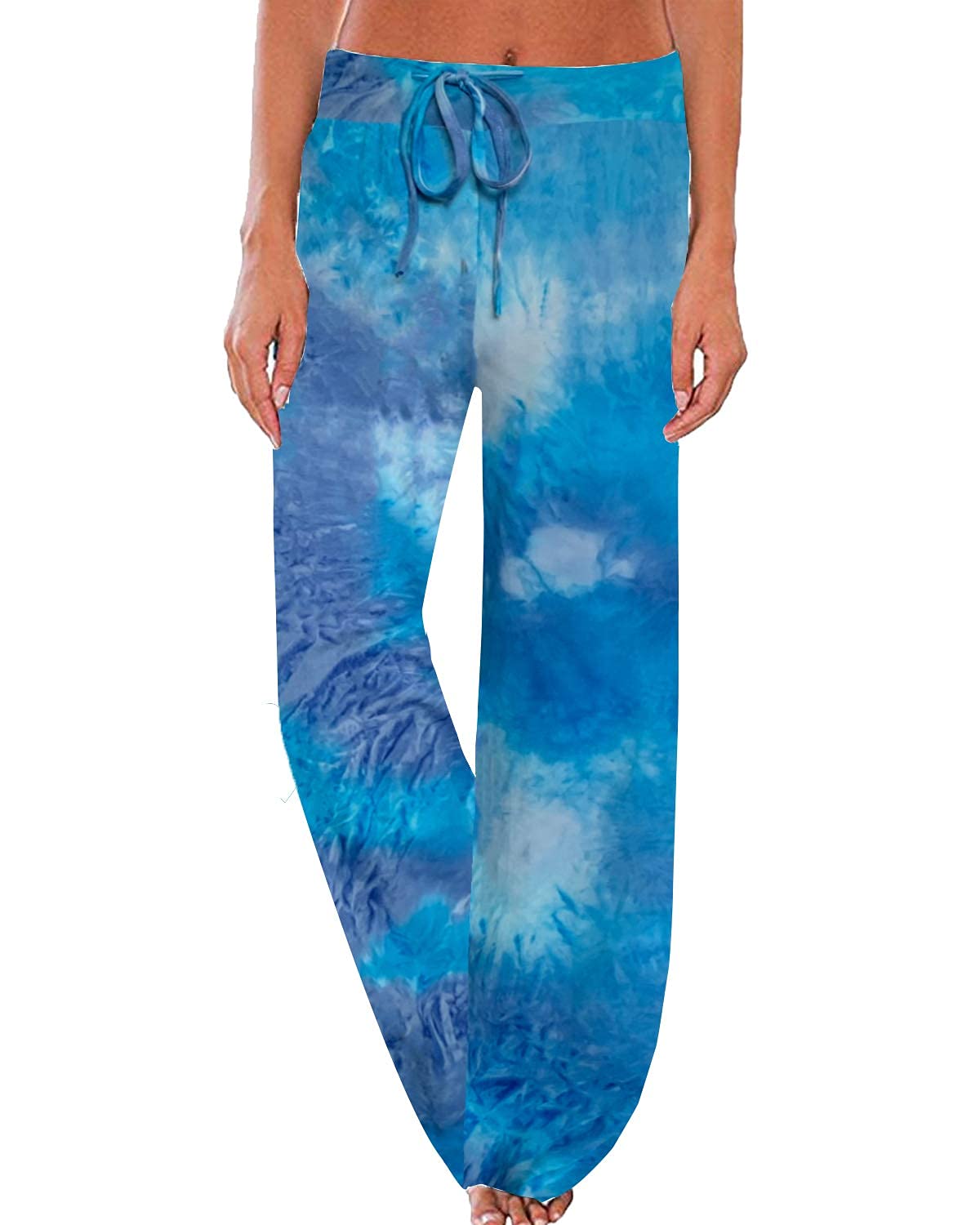 NEWCOSPLAY Women's Comfy Pajama Drawstring Wide Leg Pants