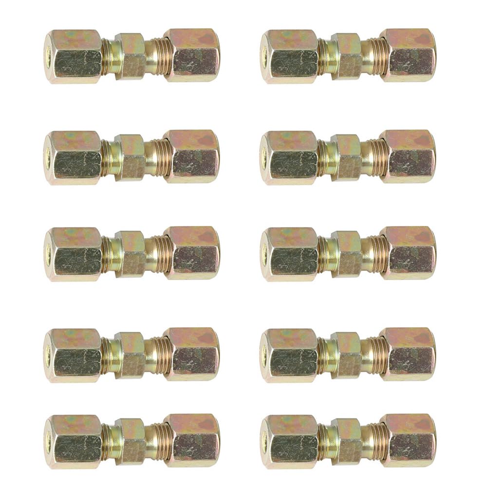 Kit di 10 connettori per tubi del freno, raccordi per tubi del freno, kit di tubi freno da 3/16", "raccordi a compressione in ottone autobloccante da 4,75 mm, kit di tubi freno auto
