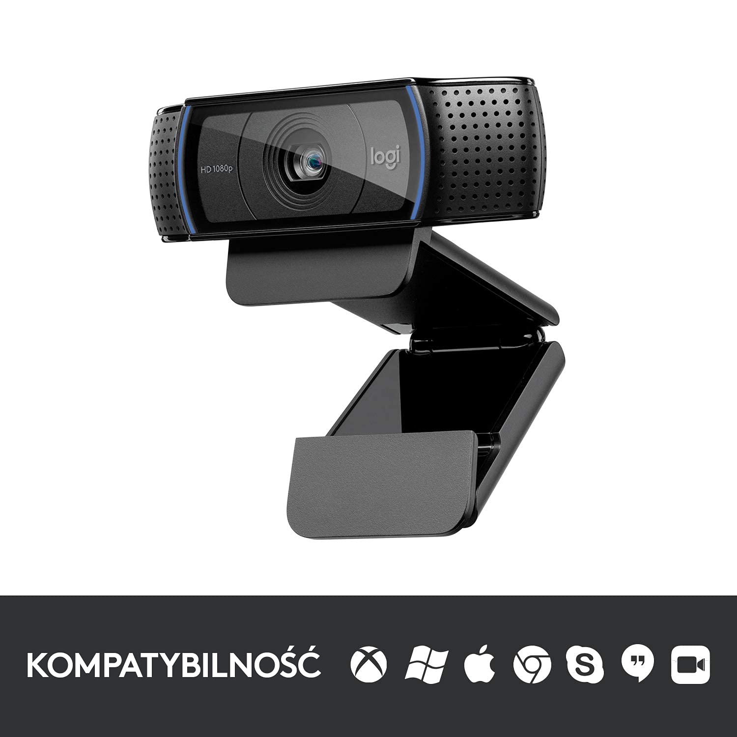 Logitech C920 Hd Pro 960-000768 Kamerka Internetowa, Czarny, 2 MP