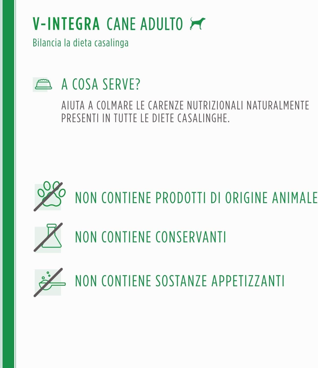 V-INTEGRA Cane Adulto 500g, Integratore Completo Ricco di Vitamine e Minerali per Dieta Casalinga e BARF, V Integra Multivitaminico Cane, Made in Italy