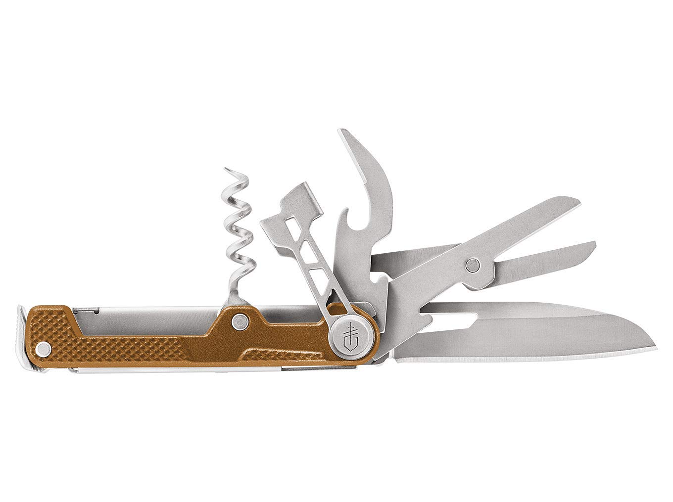 Gerber Herramienta multifuncional con 8 funciones, Cuchillo con hoja lisa, ArmBar Cork, Naranja, Acero inoxidable, aluminio, 30-001582