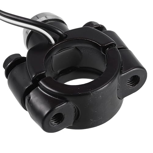 Miniatura 6 de X AUTOHAUX Botón de interruptor de arranque de bocina de control de manillar de motocicleta de 78 pulgadas con conectores aleación de aluminio negro