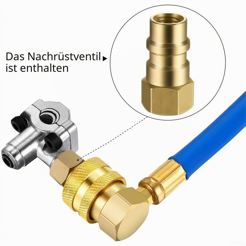 BPV31 Piercing-Wasserhahn-Ventil-Kits, kompatibel mit 1/4 Zoll Außendurchmesser, 5/16 Zoll und 3/8 Zoll Rohren, für Kühlschrank-Manometer