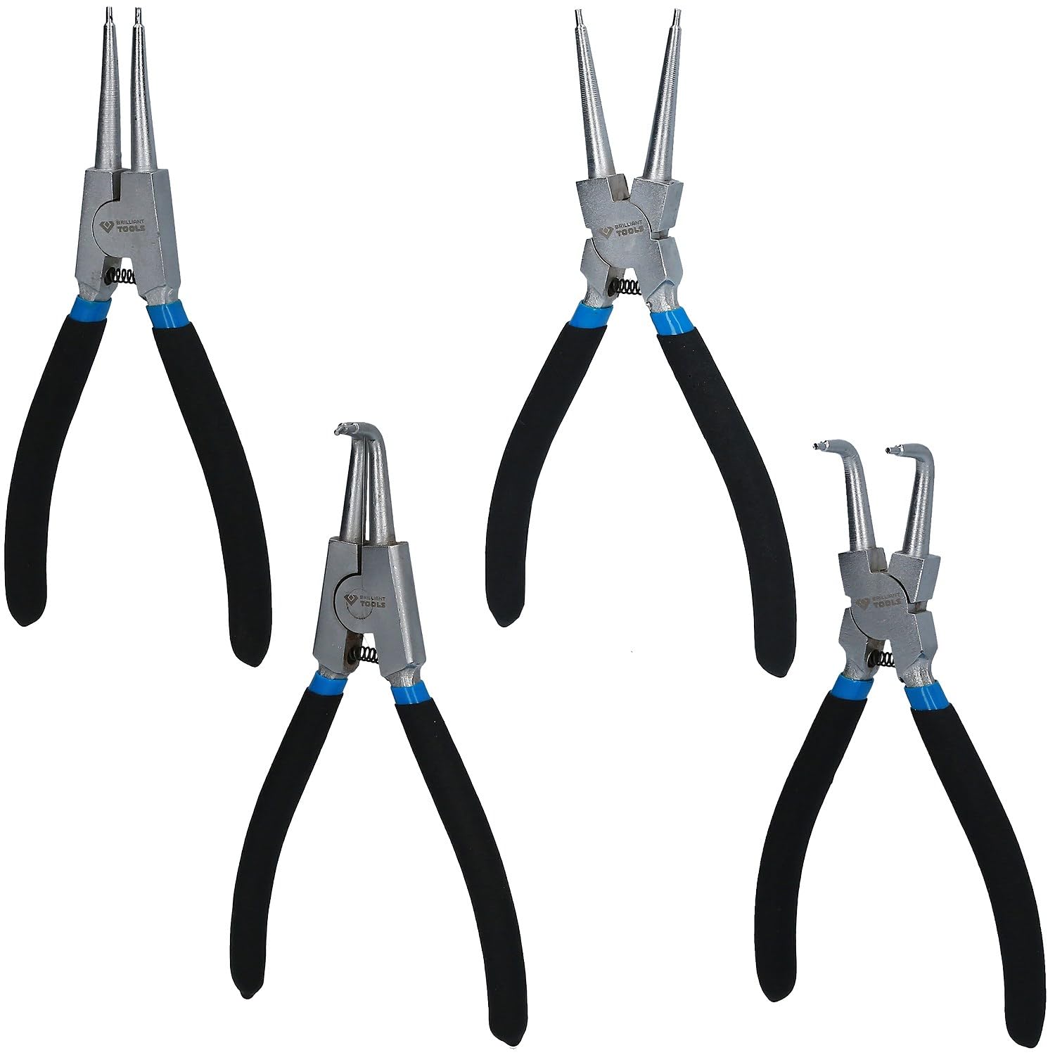 BRILLIANT TOOLS BT067000 Juego de alicates para circlips, 4 pzs, 175 mm [Powered by KS TOOLS]