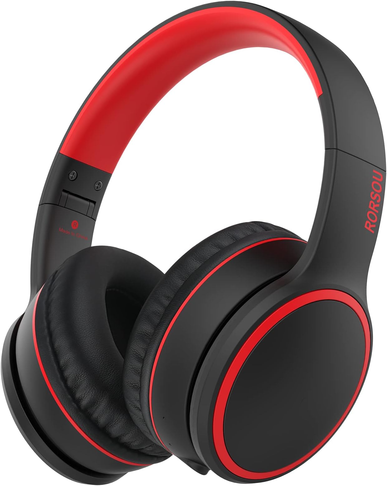 RORSOU B10 Bluetooth Headphones Over Ear, 2 EQ Music Modes(Normal/Bass) and 50H Playtime Wireless Headphones with Mic, Lightweight Folding HiFi Stereo Headset for iPad/Travel/Tablet/PC/Home (Black)