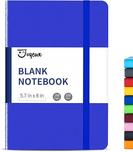 Miniatura 1 de JOYEUX Cuaderno en blanco, A5, 160 páginas, 100 Gsm grueso, cuaderno de bocetos de tapa dura para escribir, cuadernos de 5.7 x 8 pulgadas para el