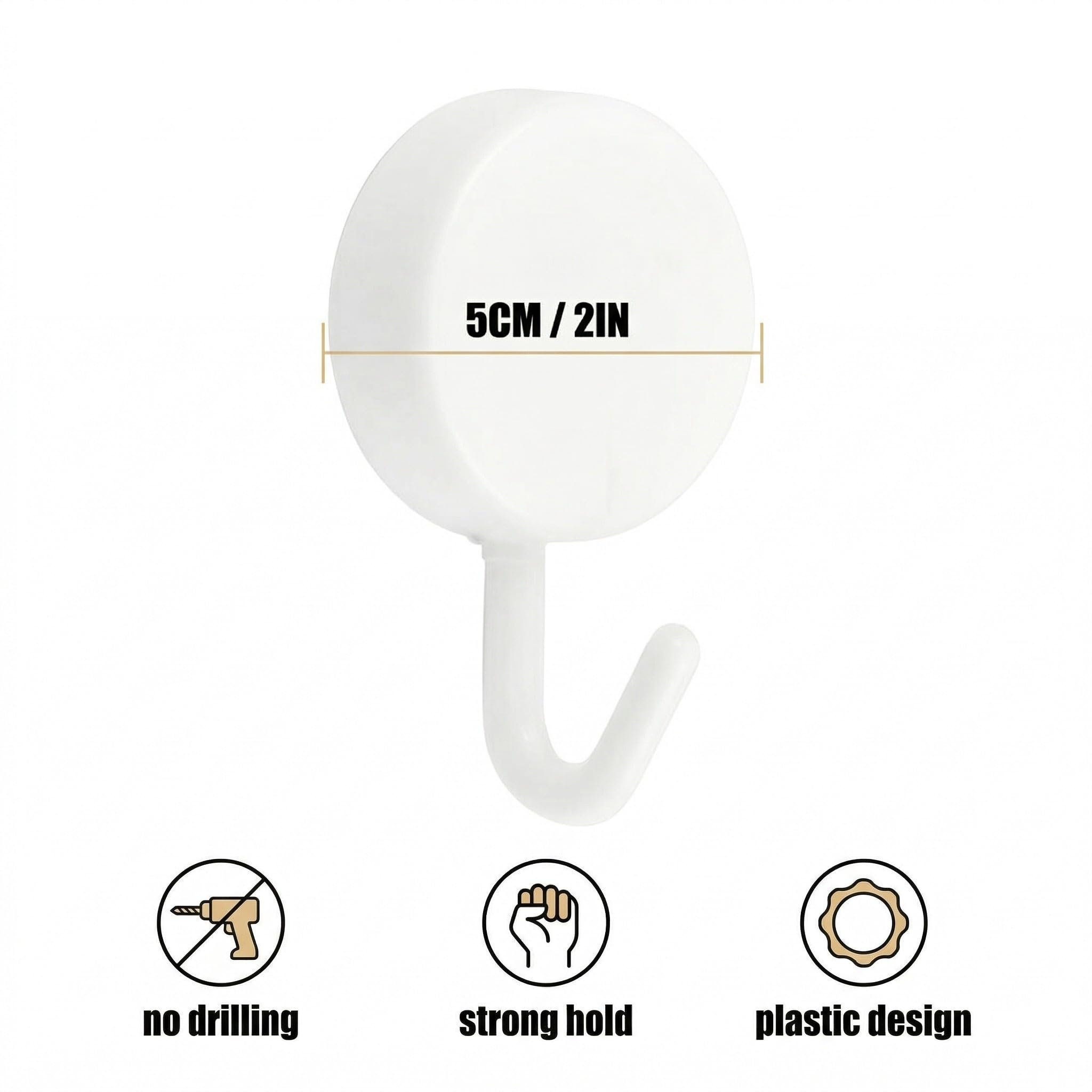 HAGNA 10 Pezzi Gancetti Adesivi, Appendini Adesivi, Piccoli Ganci Da Parete Bianco Senza Foratura O Chiodi, Per Appendere Bagno, Cucina, Soffitto, Parete, Porta, Accappatoi
