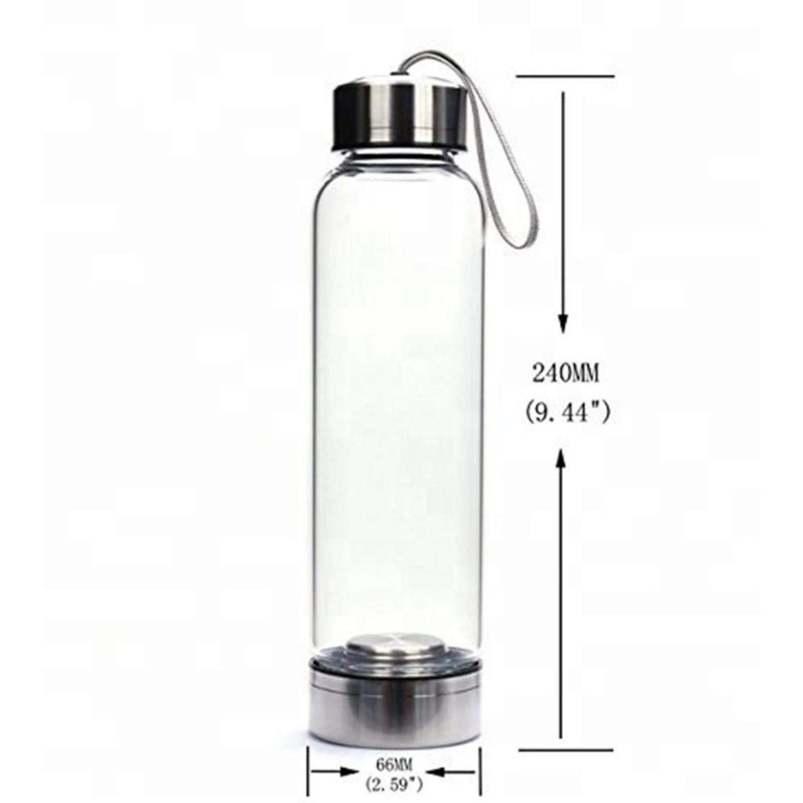 Bouteille d'eau Bouteille d'eau en Verre De Quartz, Bouteille Directe À Boire De Verre Verre Cristal Obélisque Wand Baguette Biberon Bouteille avec Corde