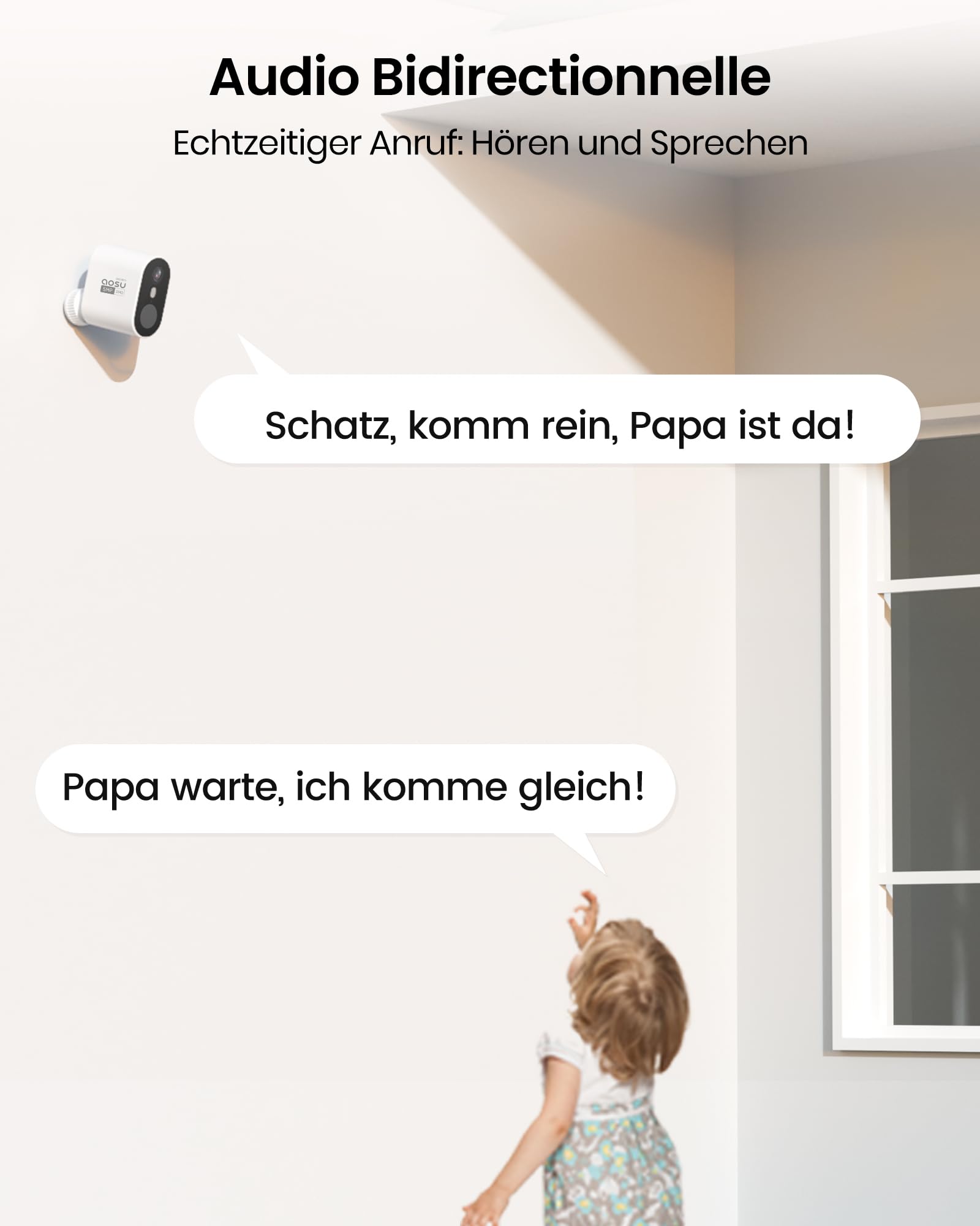 aosu 2K Überwachungskamera Aussen Akku 240 Tage 4-Kit + aosuBase 32GB Lokal | Kabellose Kamera Überwachug Aussen Batterie Person Bewegungssensor Licht- & Tonalarm 2-Wege-Audio Farb-Nachtsicht
