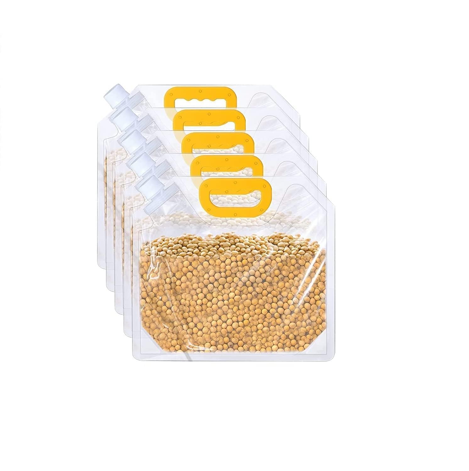 1 Pcs 0.5 Liter Grain Moisture-Proof Sealed Bag - Reusable Stand-Up Food Storage Pouch with Handle Airtight Bag for Grains, Beans, Rice, Coffee, Sugar & More AAB0.5-10-image-17