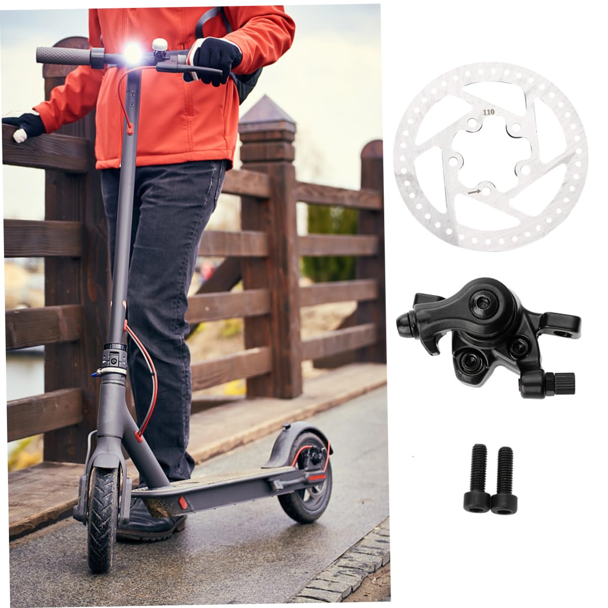Kit Freno a Disco per Monopattino, Disco Bianco in Metallo | Ricambio per Pezzi Usurati o Rotti, Installazione Semplice, Compatibile Scooter Elettrico M365