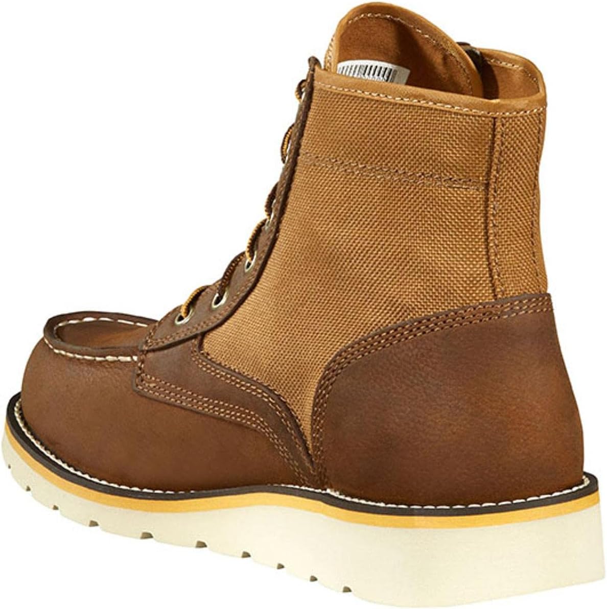 Carhartt Men's 6" Moc Toe Wedge Boot FW6035-M Ankle, Brown Leather & TAN Duck, 9.5 Wide