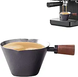 Copo de medição,copos de Medição,copos de medição de café,c de dosagem de mediçãos de cafe expresso,copo de cafe de aço inoxidável,jarro de vapor de cafés expresso,copo de café com escala(Preto)