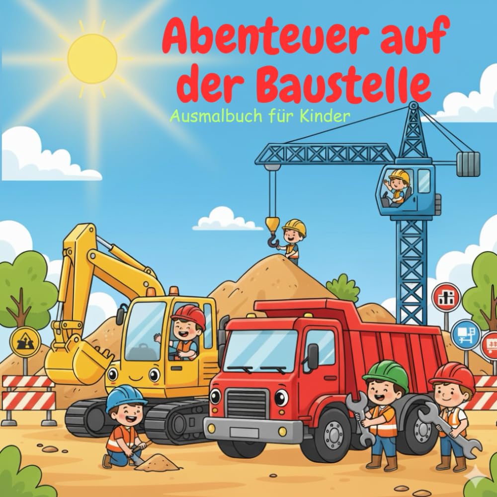 Abenteuer auf der Baustelle: Ausmalbuch für Kinder