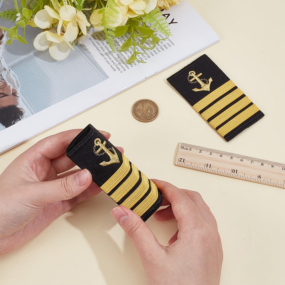 BENECREAT Sailor Epaulets Yacht Accessories 1 Pair Durable Polyester Shoulder Boards for Uniform Costume & Military Role Play