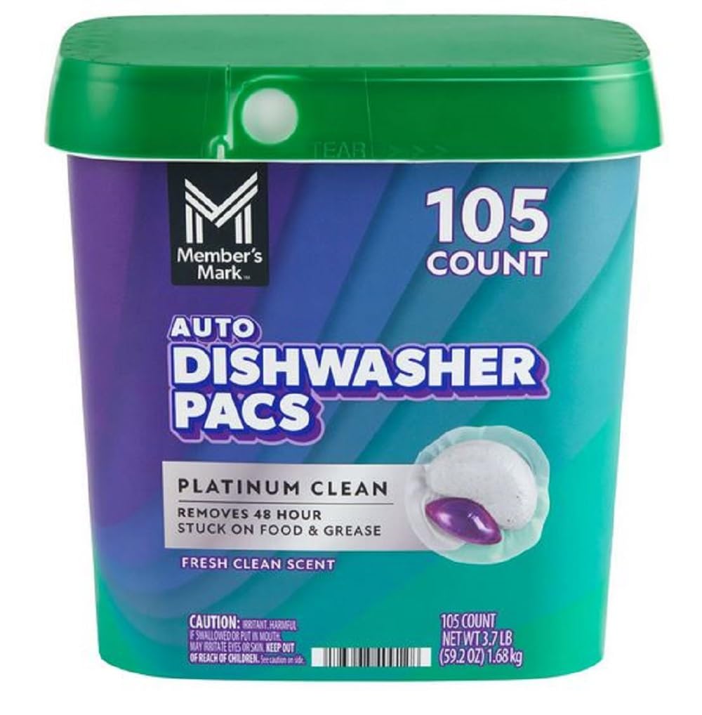 Member Mark Platinum Clean Automatic Dishwasher Pacs, Fresh Clean, 105 Count