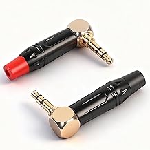 RUNCCI-YUN 2 x Jack Plug 3.5 mm TRS Soldering Stereo, 3.5 mm Jack Plug 3-Pin Audio Jack DIY AUX Repair Soldering (Black + Red)