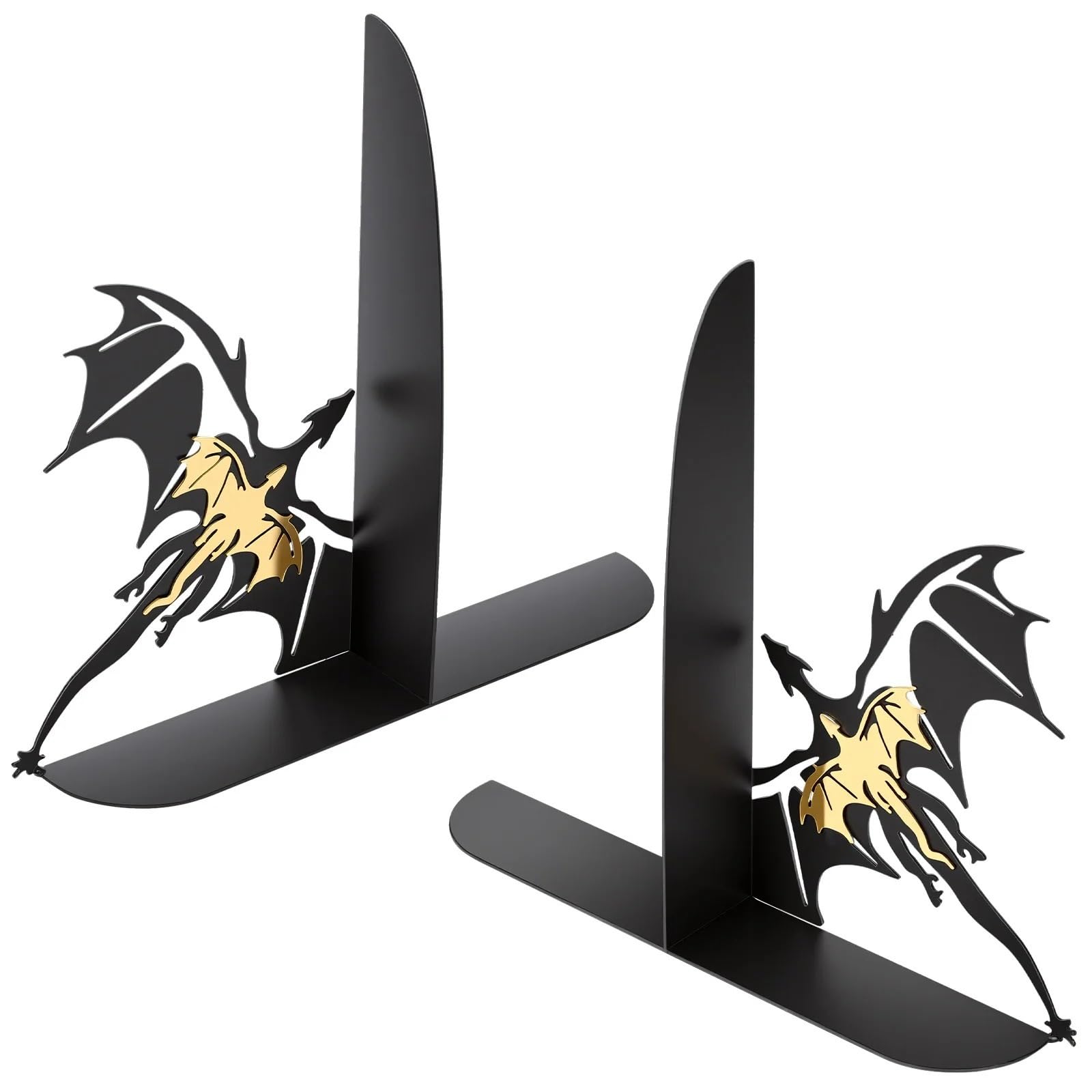 4Pcs Dragon Bookend L-shaped Book End Set for Book