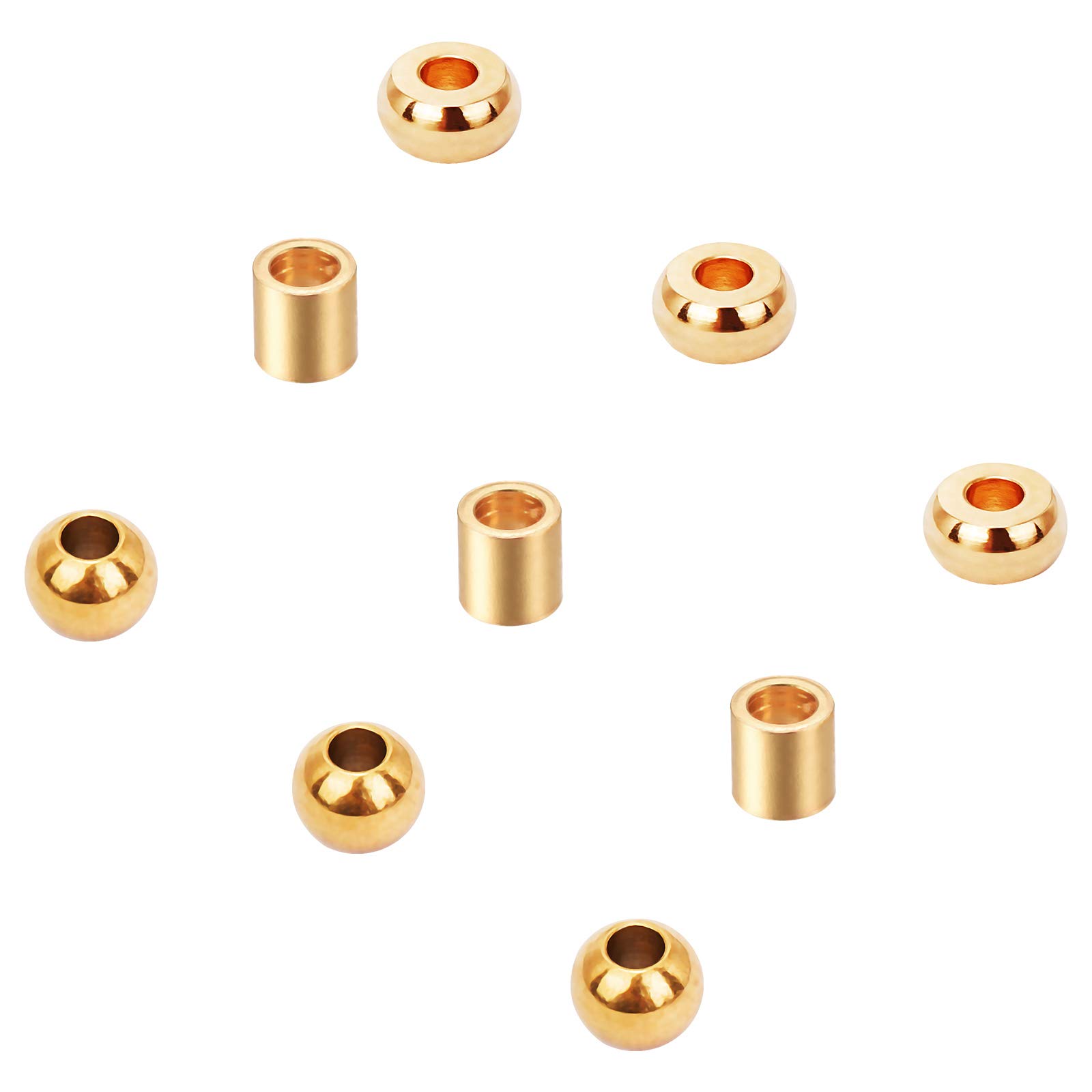 UNICRAFTALE Circa 600 Pz 2 Colori 3 Dimensioni Perline Distanziatrici Rotonde 2/3/4 Mm 304 Perline Rondelle Sciolte In Acciaio Inossidabile Perline Distanziatrici Metallo Piccole Perline Lisce Trovare