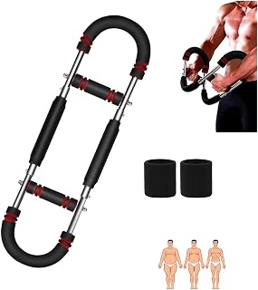 Arm Trainer, Adjustable 40-110Lbs Resistance,Arm Exercise Equipment, Chest Workout Equipment, Portable Spring Resistance for Home Workout Equipment with 2 Sports Wrist Guards
