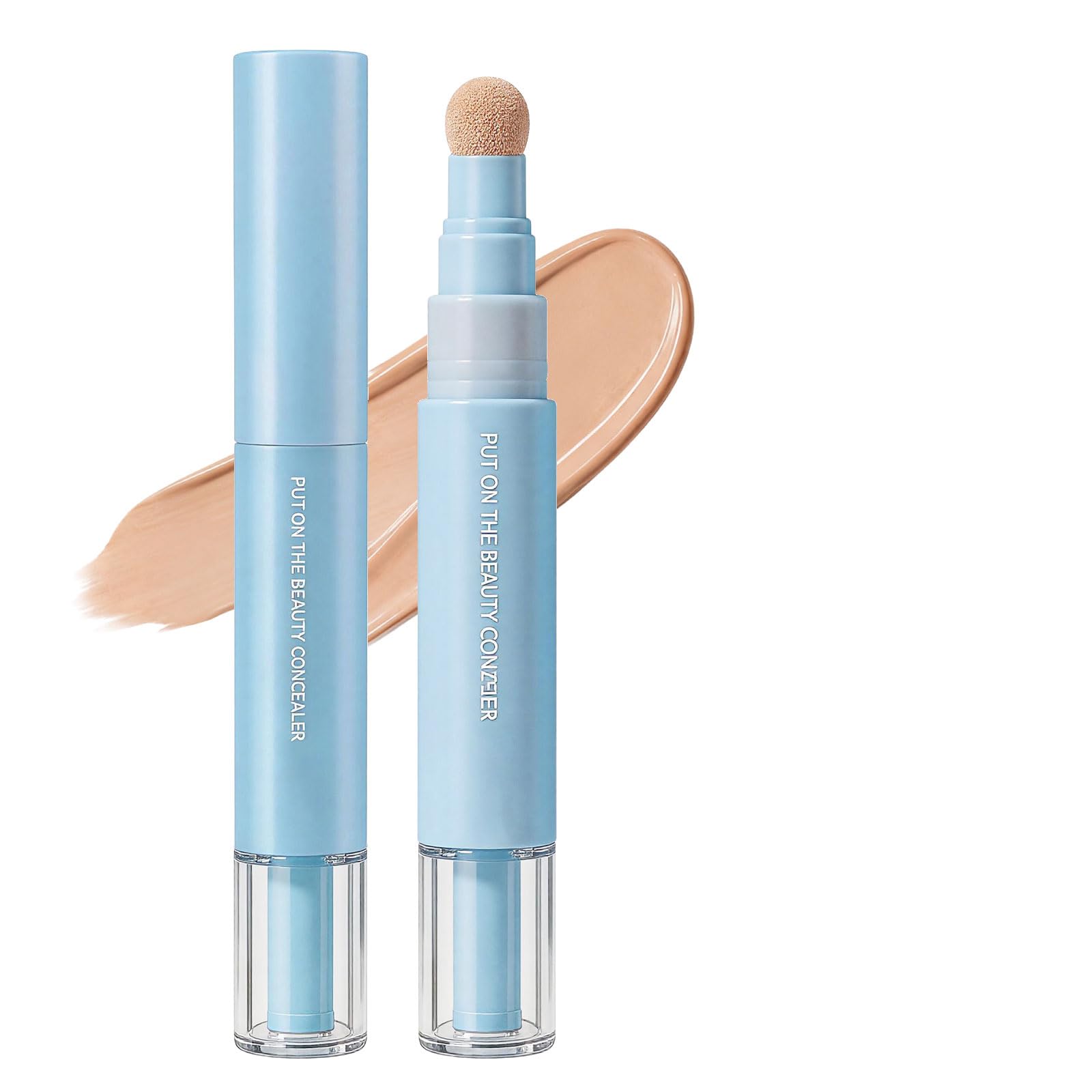 Dual-effect Concealer & Foundation Eye Concealer, 2-in-1 Liquid Foundation & Eye Concealer Pen, Long-Lasting Concealer Face Cream (2pcs, Beige)