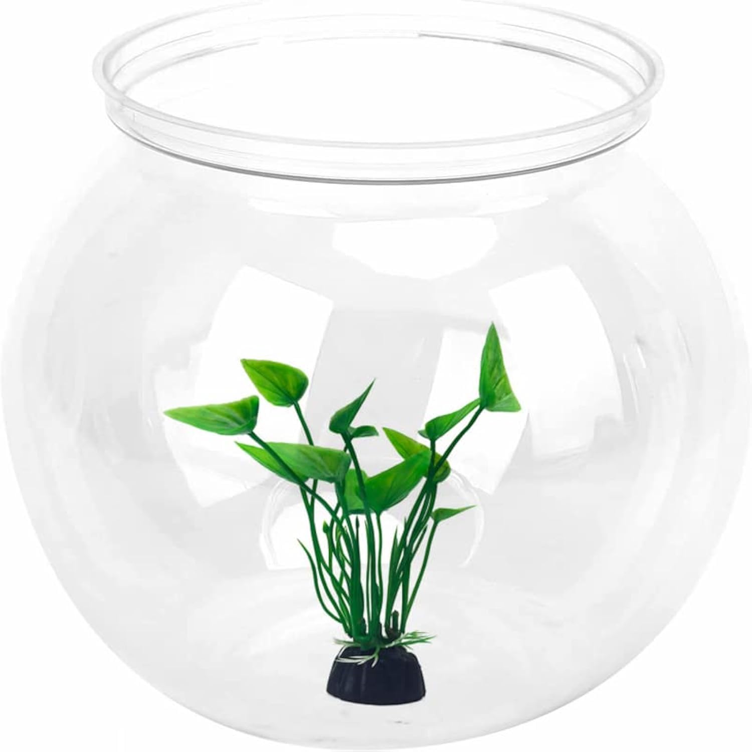 Pecera Globo de Plástico Redonda Mediana, Multipropósito para Decoraciones de Librería de Escritorio, 18cm Ideal para Flores, Peces, Tortugas
