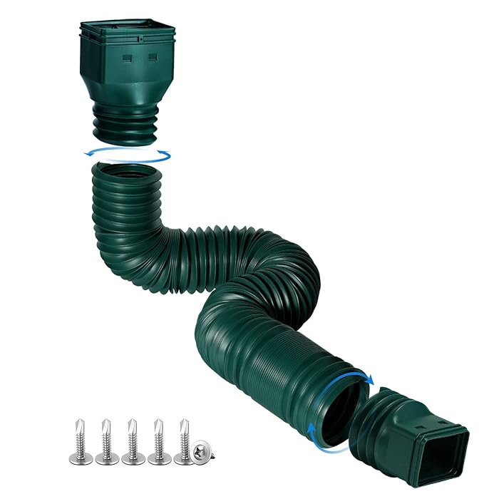 Buy plusgutter Green 1Pack Rain Gutter Downspout Extensions Flexible