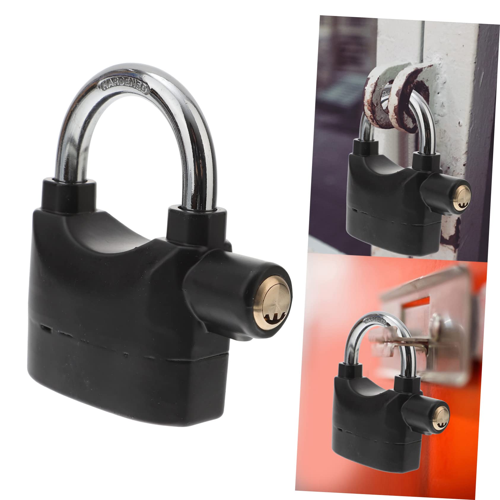 Kisangel Lot de 2 cadenas d'alarme de sécurité en U pour vélo avec clés et piles - Résistants à décibels - Pour portes de motos, portails et fenêtres - Noir