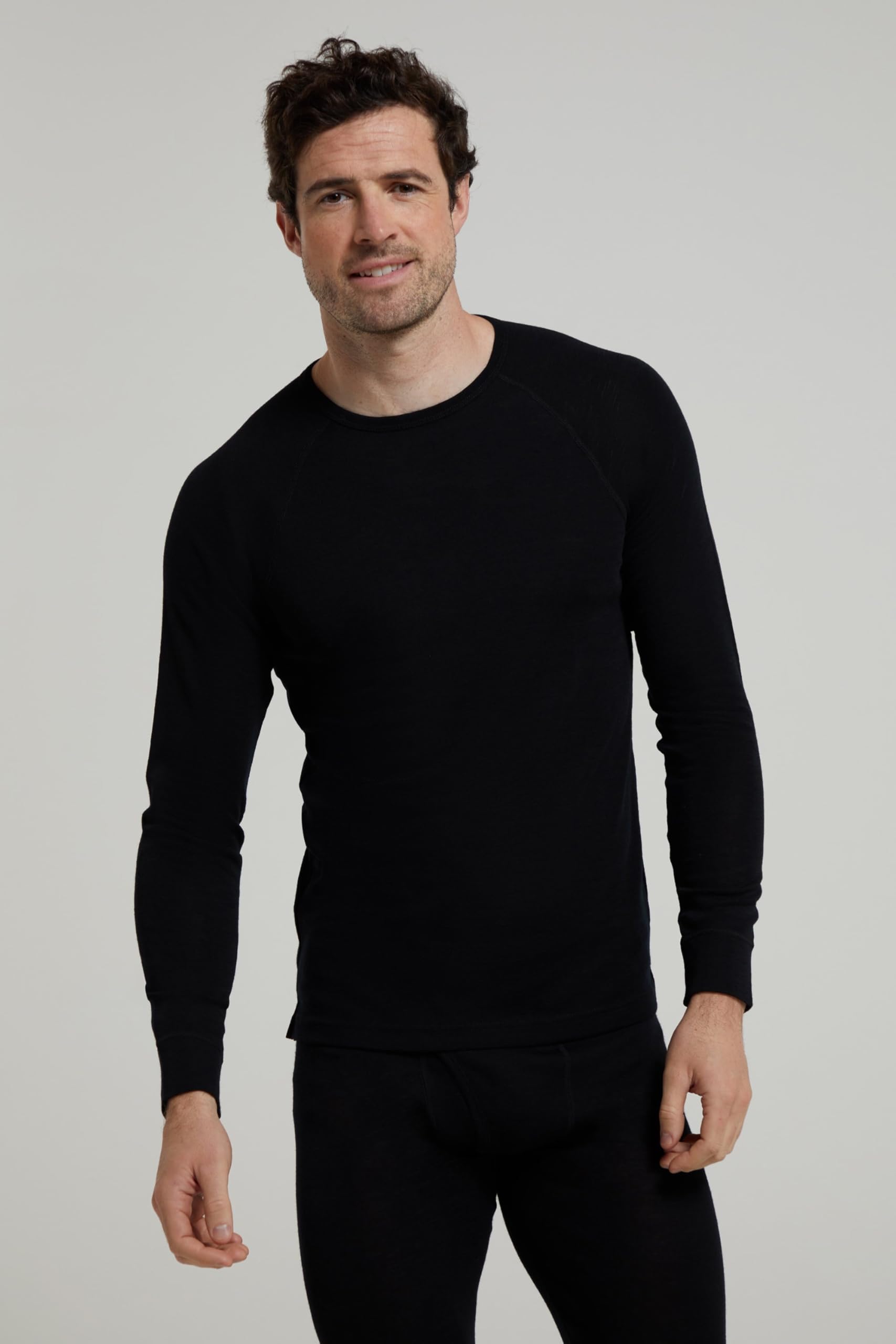 Mountain Warehouse Merino Maglia Termica Uomo A Manica Lunga Antisudore Invernale Intima Elasticizzata per Sport Tecnica da Trekking E Montagna
