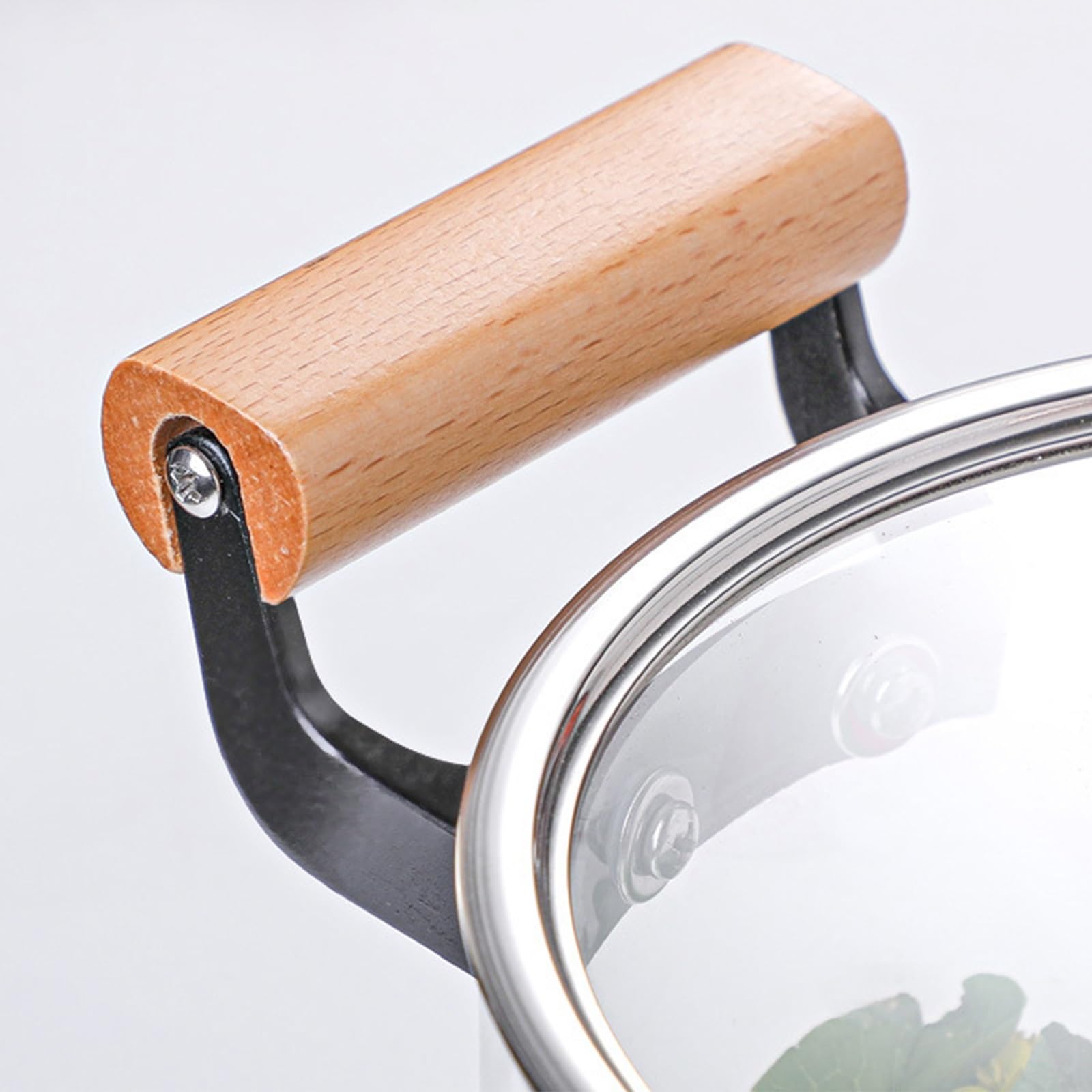 Olla de vidrio con tapa, olla transparente de doble asa, olla de vidrio for microondas a fuego lento, ollas de vidrio universales resistentes al calor, ollas transparentes for cocinar, for cocinar sop