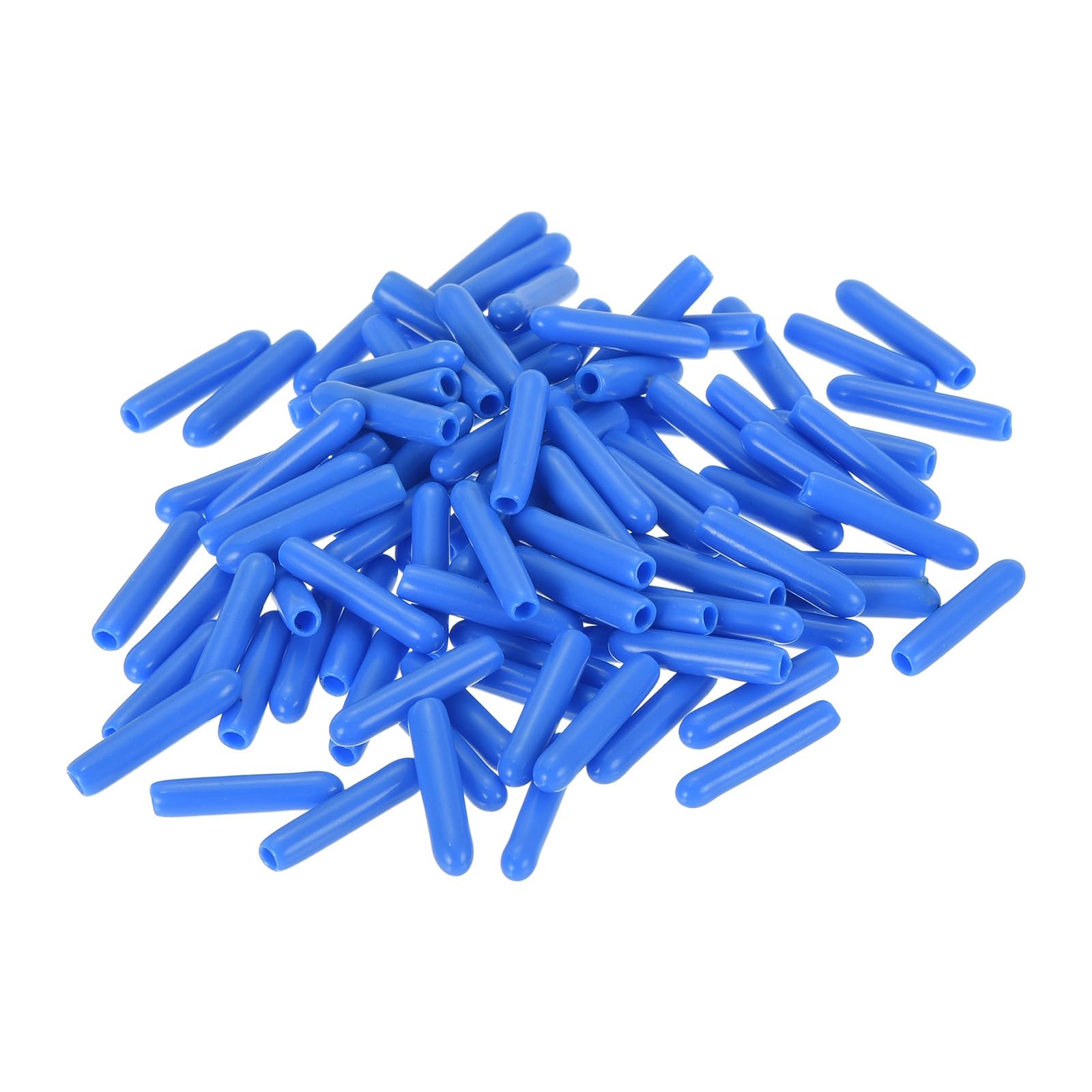uxcell 100pcs Rubber End Caps 2mm ID Vinyl Round Tube Bolt Cap Cover Screw Thread Protectors Light Blue
