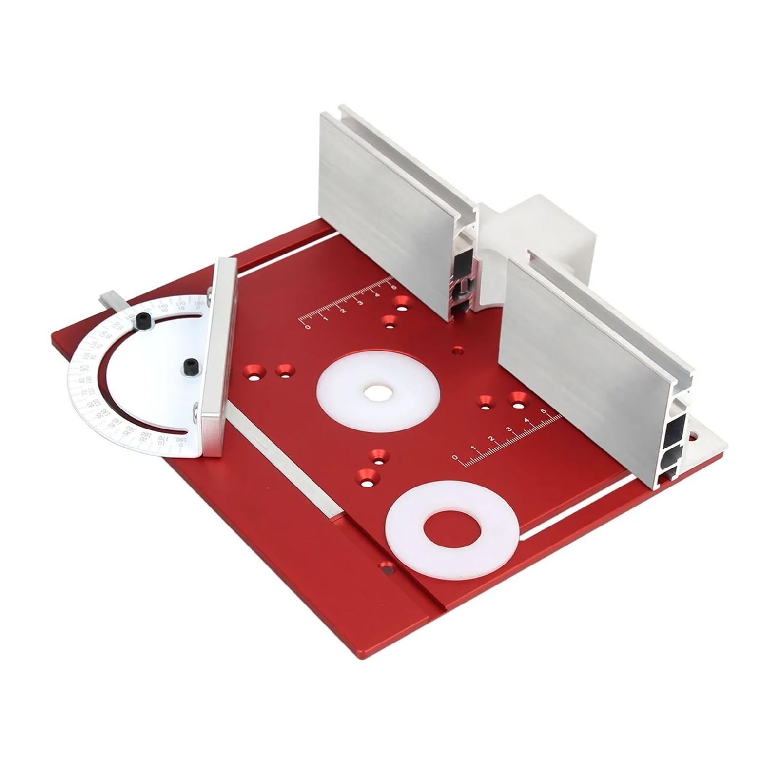 1 zestaw aluminiowego routera stołowego, podkaszarka do obróbki drewna, elektryczne frezowanie drewna, klapka z ukośnym miernikiem, do stołu roboczego DIY, srebrny D