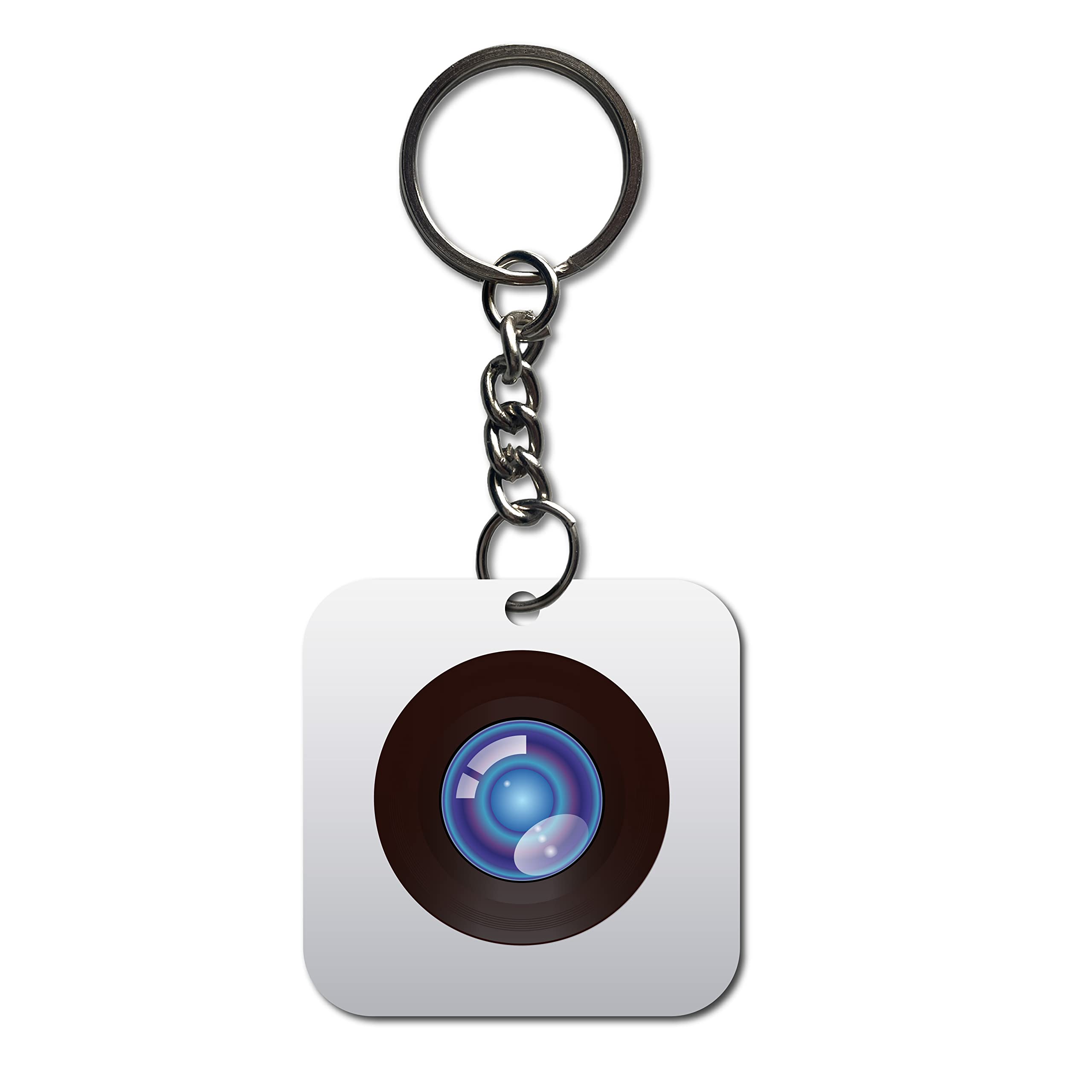 signoogle Camera Lens Theme Printed Keychain for Bike/Car/Men/Women/Bag Key Tag Keyrings Multicolored (2.5 x 2.5 Inch)-picture-53
