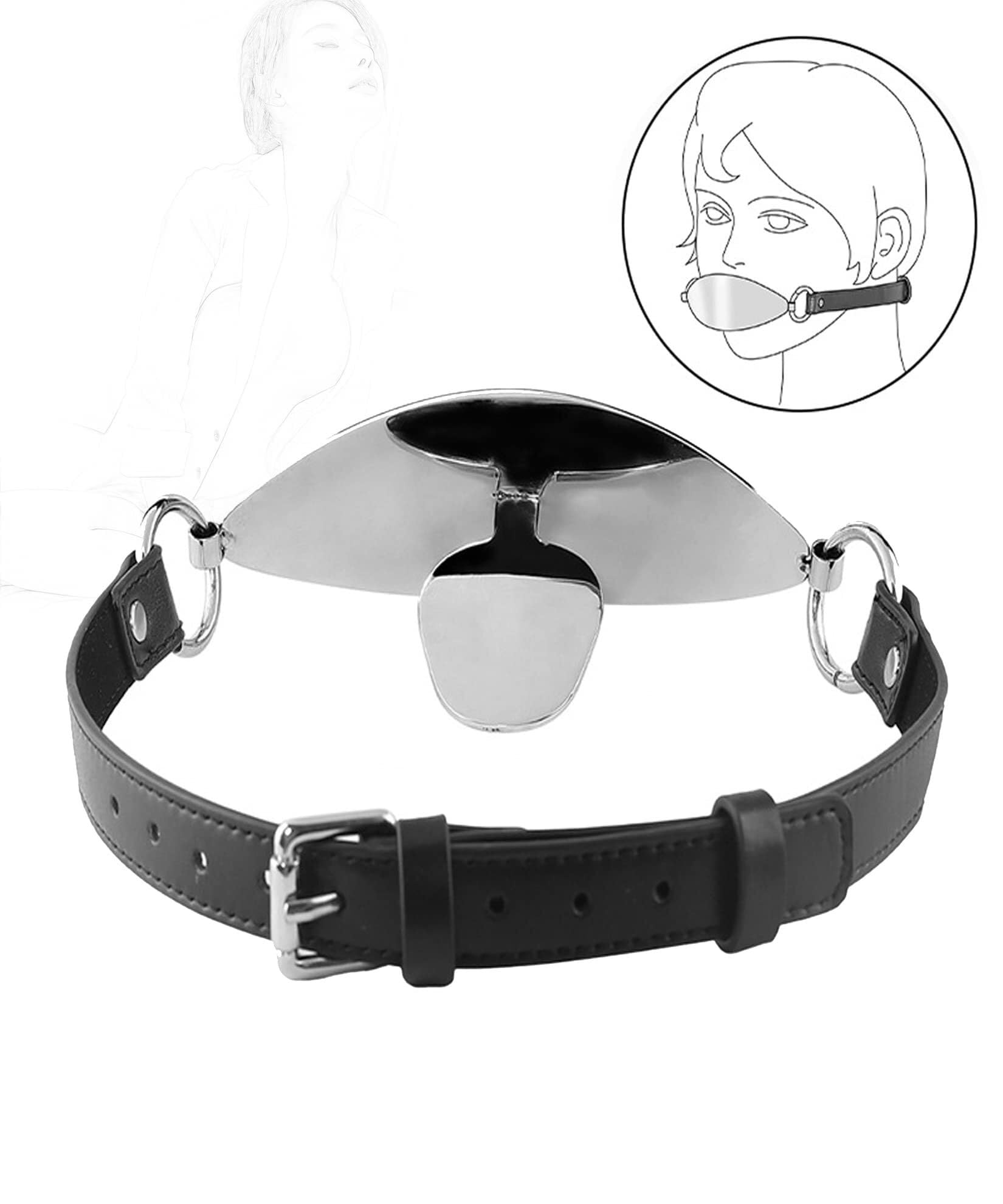 Fetisch Mundknebel Zungenstrecker Metal Knebel Gag Ball Mund Plug Mundsperre BDSM Bondage Mundknebel Ringknebel Mouth Bondage Spiele Erotik Flirten SM Sexspielzeug Für Paare