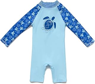 BONVERANO Baby,Clothing,Baby Boys 0-24m,Swimwear BONVERANO Baby Boys Swimsuit, Toddler Bathing Suit, Long-Sleeve Zipper One Piece Swimwear with UPF 50+ Sun Protection