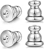 Earring Backs for Studs,18K Gold Bullet Earring Backs Replacements for StudsDroopy Ears, Secure Locking Backings for Sensitive Ears, Hypoallergenic and Comfortable Silver 4 PCS