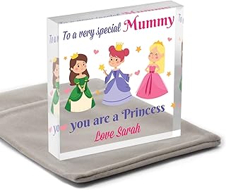 Princess Mummy Gifts from Son Daughter Child - PERSONALISED Mum, Mummy, Nanny, Nanna, Auntie Gifts For Her - Mothers Day Gifts - Birthday Gifts for Mum - Mum Christmas Gifts - With Grey Bag
